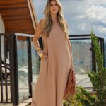 Vestido Regata em Linho c/ fenda posterior