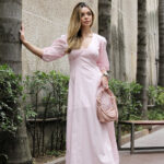 Vestido Longo em Tricoline