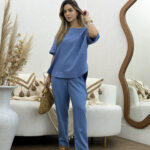 Conjunto Blusa com bolso e calça