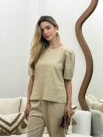 Conjunto Blusa e Calça em Linho - Imagem 11
