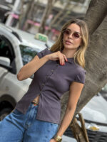 Blusa de Malha com Botões - Imagem 4