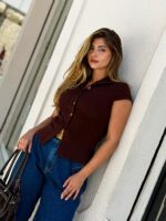 Blusa de Malha com Botões - Imagem 2