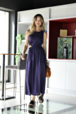 Vestido em Linho com Recorte