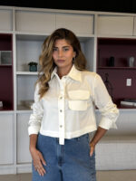 Camisa Cropped Com Lapela - Imagem 5