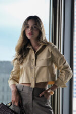 Camisa Cropped Com Lapela - Imagem 6