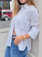 Camisa Tricoline Bolso com Lapela - Imagem 8