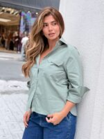 Camisa Tricoline Bolso com Lapela - Imagem 10