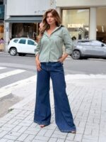 Camisa Tricoline Bolso com Lapela - Imagem 9