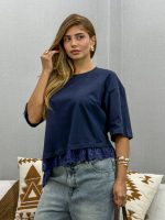 T-shirt Assimétrica c/ renda - Imagem 2